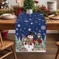 thumbnail image 2 of Navy Blue Snowman Christmas Dresser Scarf Farmhouse, Dining Table Decorations for Wedding/Parties, Gifts Xmas Tree Snowflake Elk Table Runner 36 Inches Long for Kitchen Dining, 13 x 36 In, 2 of 9