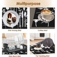 thumbnail image 5 of Coffee Mat for Countertops, White Flower Plant Wild Black Dish Drying Mat 2 Pcs for Kitchen Coffee Bar Accessories, Coffee Maker Espresso Machine Rubber Backed 12x19in, 5 of 6