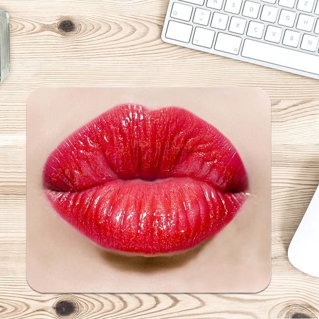 onlyliua Ofertas Semanales Alfombrilla En Labios Rojos Sexy, Glamour, Boca de Mujer, Alfombrilla En Ratón Decorativo, Decoración Del Hogar para Ordenadores, Portátiles, Oficina, 7,9 X 9,5 Pulgadas