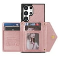 thumbnail image 2 of Allytech Wallet Case for Samsung Galaxy S24 Ultra with Card Holder, Crossbody Case Wallet with Zipper Pocket, Shoulder Strap, PU Leather Kickstand Shockproof Case for Women - Pink, 2 of 13