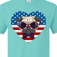 thumbnail image 4 of Inktastic Pug Dog Patriotic US Flag Heart T-Shirt, 4 of 5