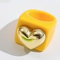 thumbnail image 5 of Womens Fashion Resin Big Heart Ring, European American Style, Plastic Resin Material, Single Love Ring (1.7cm Inner Diameter), 5 of 6