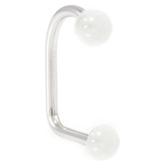 Lippy Loop Surgical Steel Lip Ring with Glow in Dark  Ball 16G