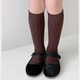 thumbnail image 4 of Gpaecead Kid's Solid Color Cotton Socks Boys Girls Stockings Purple, 4 of 5