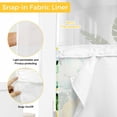 thumbnail image 3 of No Hook Shower Curtain with Snap in Liner, Country Yellow Lemon Green Leaf Waterproof Bath Curtain Double Layers with See Through Top Window, Farmhouse Fruit Leaves Hotel Shower Curtains 72x84in, 3 of 9