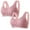 Pink, variant on Lovskoo 2024 2pc Women's Plus Size Front Closure Wirefree Jacquard Back Support Posture Bra Solid Color Soft Cotton Bra Pink-4XL