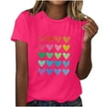 thumbnail image 1 of Diufon Hauts de la Saint-Valentin pour Femmes Décontracté Manches Courtes Col Rond Chandail Chemise Imprimé Graphique Mignon Tendance, 1 of 5