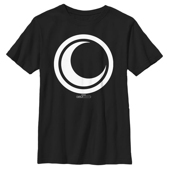 Boy's Marvel: Moon Knight White Crescent Moon Logo  Graphic Tee Black Medium