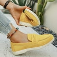 thumbnail image 5 of Women's Casual Slip On Comfortable Walking Shoes for Everyday Wear with Soft Sole and Breathable Design Women's Solid Color Shallow Mouth Wear All-Match One-Foot Loafers Flat Bottom Round Toe Shoes, 5 of 8