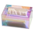 thumbnail image 1 of Caja de almacenamiento de acrílico iridiscente con asa hueca, bandeja de maquillaje de escritorio, organizador de pañuelos, 1 of 8