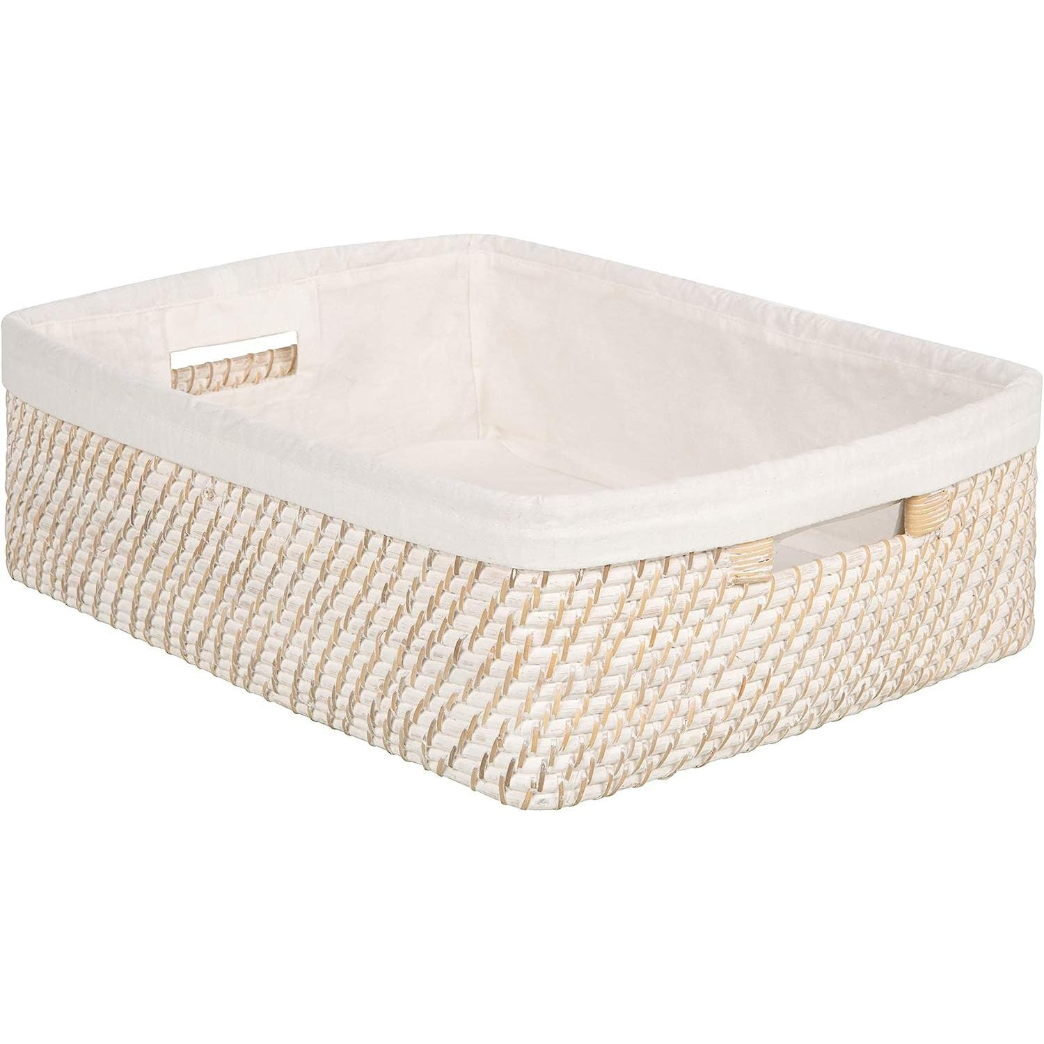 FulnKye 1060086 Liner, WhiteWash Rattan Shelf Basket