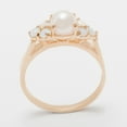 thumbnail image 2 of LBG British Made 14k Rose Gold Cultured Pearl & Opal Womens Cluster Ring - 33 size options - Size 5, 2 of 6