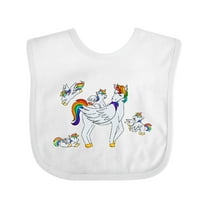 Inktastic Cute Unicorn Family Boys or Girls Baby Bib