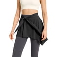thumbnail image 2 of Women's Two Way Convertible Yoga Skirt, Wrap Around Waist Skirt or Neck Poncho, Lightweight Sports Cover Up Skirt for Beach, Yoga and Daily Sun Protection Black A, 2 of 7