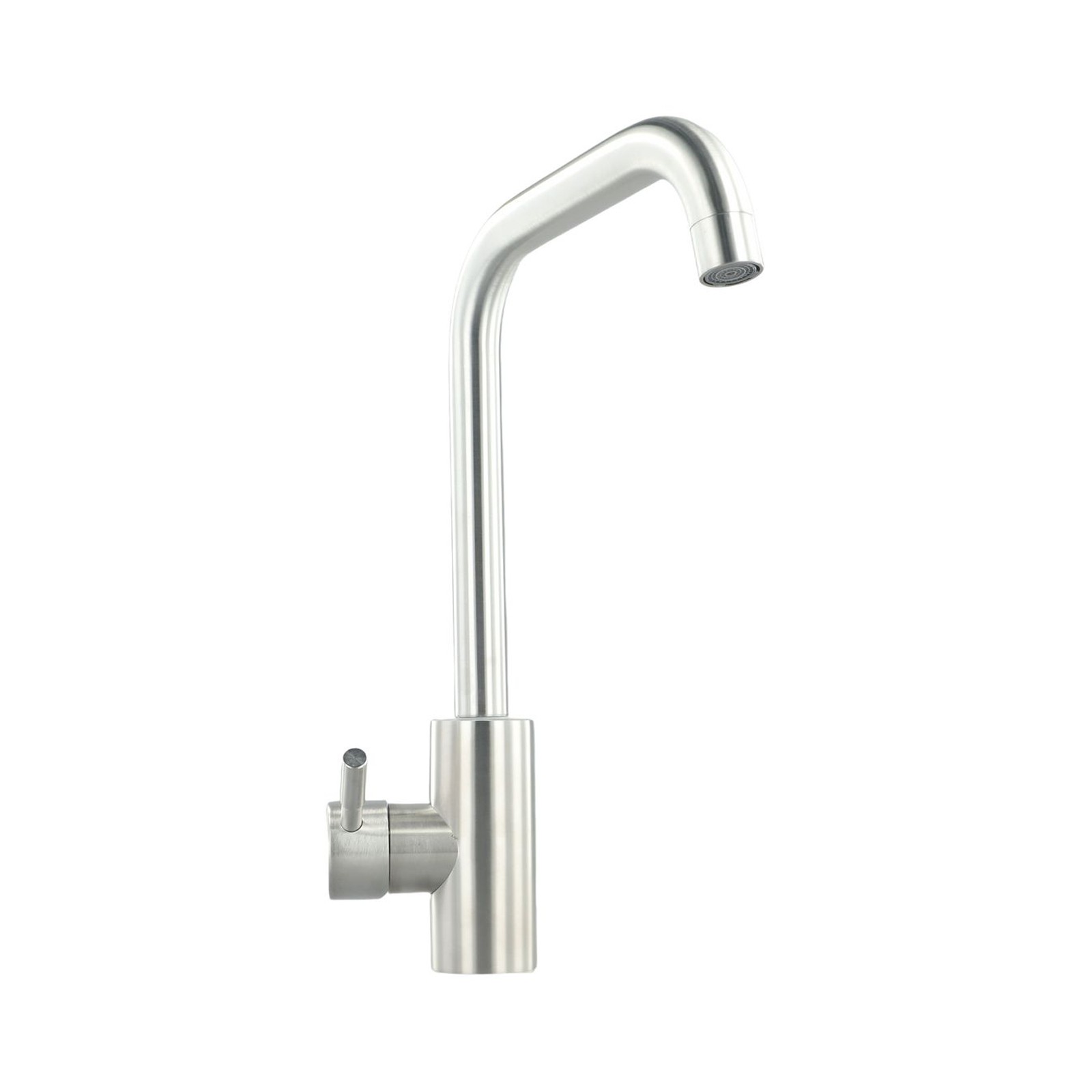 304 Stainless Steel Kitchen Sink Faucet Single Handle Mixer Tap with Hot and Cold Water Contemporary Style 2-Hole