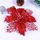 thumbnail image 4 of GOOHOCHY 12 flores artificiales huecas de Pascua con purpurina para colgar en el árbol de Navidad (rojas), 4 of 8
