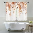 thumbnail image 5 of Orange Eucalyptus Leaves Kitchen Curtains Short Small Autumn Fall Rustic Flower Watercolor Plant Floral Rod Pocket Wood Botanical Bedroom Living Room Treatment Fabric 2 Panels 27.5Wx39H Inch, 5 of 5