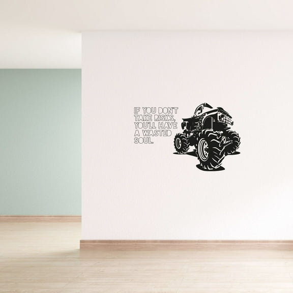Take Risks Life Quote Quotes Monster Truck Toy Car Wall Sticker Art Decal for Girls Boys Room Bedroom Nursery Kindergarten House Fun Home Decor Stickers Wall Art Vinyl Decoration Size (27x30 inch)