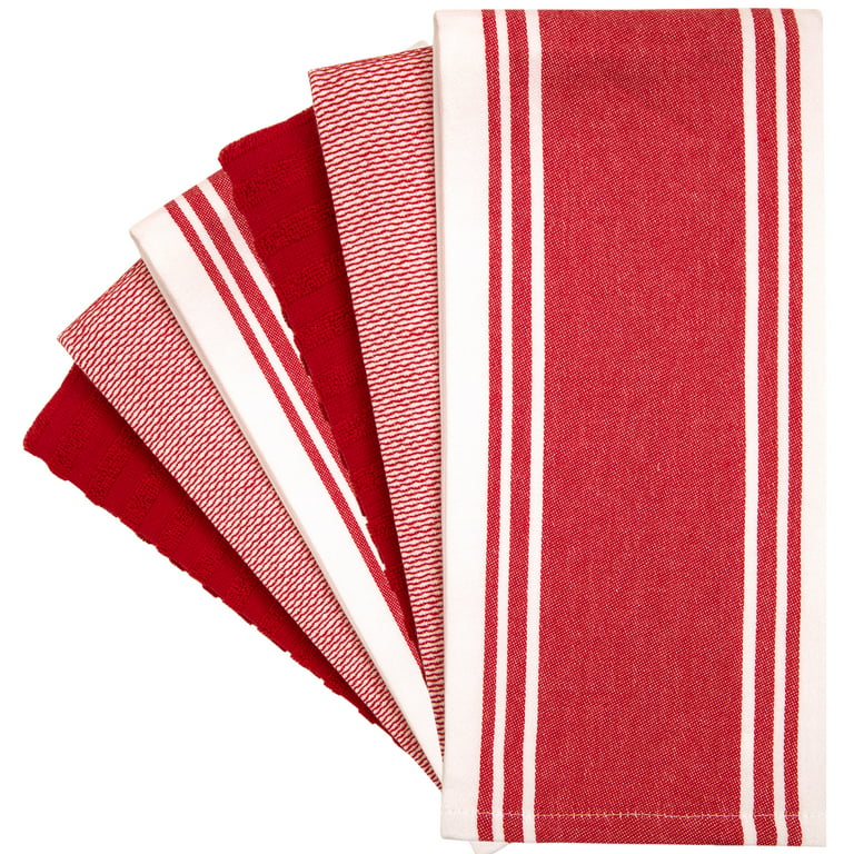 Country kitchen towels Set of 6 Brown, Red, Green, Orange HAND TOWELS