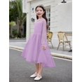 thumbnail image 6 of Arshiner Girls Dresses Contrast Mesh Long Sleeve Twirly High Low Birthday Party Formal Dress, 6 of 6