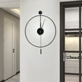 thumbnail image 4 of Modern Metal Large Wall Clock Metal Pointers Silent Quartz Movement Decorative Living Room Silent Clock - Black, 4 of 11