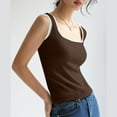 thumbnail image 5 of Quinlirra Tank Tops for Women Loose fit Women's 2025 Summer Casual And Comfortable Solid Color Ribbed Tops Sleeveless Cropped Tops, 5 of 5