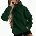 thumbnail image 5 of Godom Womens Solid Hoodies Fall Fashion Casual Long Sleeve Hooded Sweatshirts Loose Comfy Trendy Pullover Tops with Pockets, 5 of 7