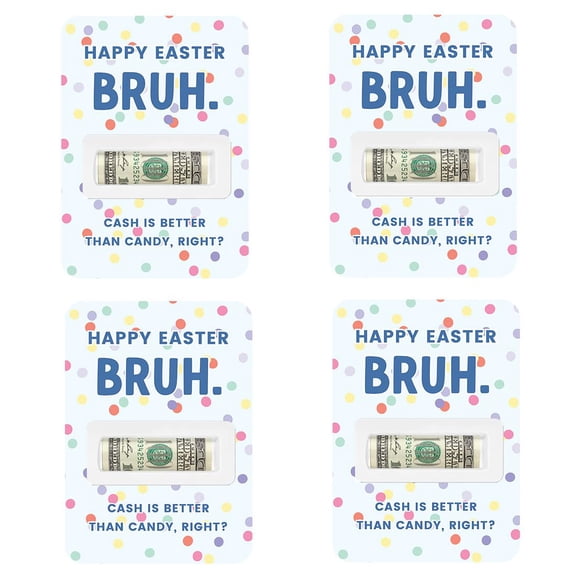 Koyal Wholesale 4 Pack 5x7 Easter Money Holder Cards, Funny Bruh Confetti Cash Slot