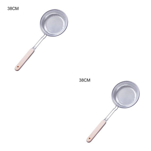Matsuzay Cuchara coladora Cuchara de filtro inoxidable Cuchara colgante para freír Espumadera para cocina Cuchara para cocinar fideos Colador 14 # 2Conjunto