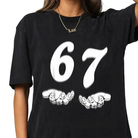 67 Meme Funny Six Seven Viral Trend Social Media Humor Art Unisex T-Shirt, up to Size 5XL