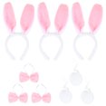 thumbnail image 1 of MasteelfCA 3pcs Party Rabbit Ear Headbands Adorable Photo Prop with 3 Bows 3 Rabbit Tails, 1 of 7