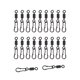 thumbnail image 1 of 20 piezas de anillas y Clips de pesca, Clips de pesca portátiles para exteriores, fácil fijación, conectores giratorios de pesca, 1 of 9
