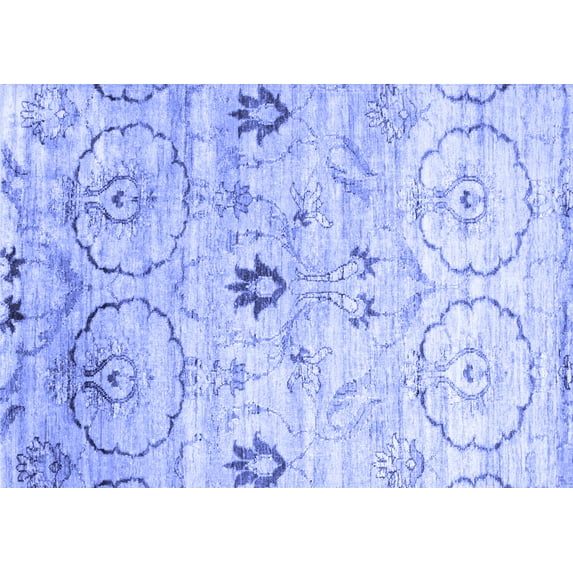 Ahgly Company Indoor Rectangle Abstract Blue Contemporary Area Rugs, 2' x 3'