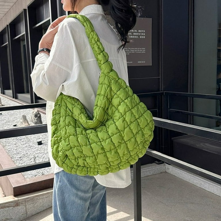トートバッグ High Puff Gina Bag Light Green Bubble Hobo Bags for Women Quilted Tote Bag for Women Puffer