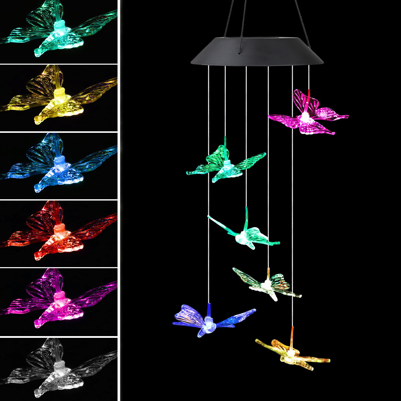 solar colour changing butterfly lights