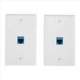 thumbnail image 2 of Paquete de 2 Placas Pared Ethernet 1 Puerto, Frontales Acoplador en LíNea RJ45 Cat6 Hembra una Hembra, Puerto, 2 of 5