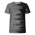 thumbnail image 5 of AOOCHASLIY Father's Day Gifts Men's Casual Contrast Color Print Short Sleeve Round Neck Regular Fit T Shirt Tops, 5 of 5