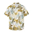 thumbnail image 5 of Beach Shirts for Men Vacation Summer Short Sleeve Button Down Lapel Loose Comfortable Breathable Hawaiian Shirt Yellow M, 5 of 5