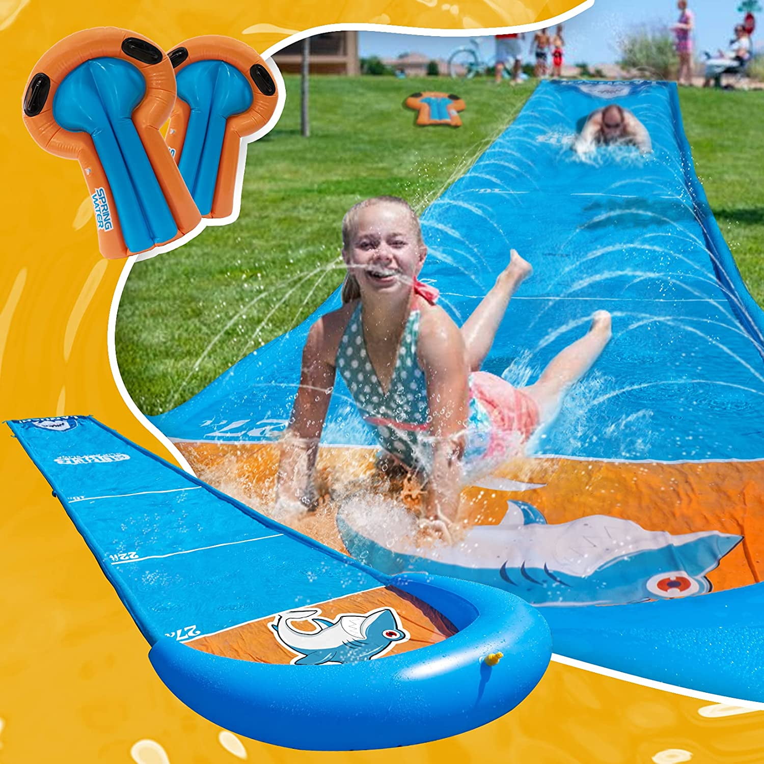 Slip and Slide Include 2 Bodyboards 31ft Slip and Slide for Kids and Adults Water Slide 