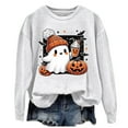 thumbnail image 2 of Cute Sweatshirts For Women Halloween Print Casual Comfortable Crew Neck Graphic Hoodies Tops Clothes With Pocket, 2 of 4