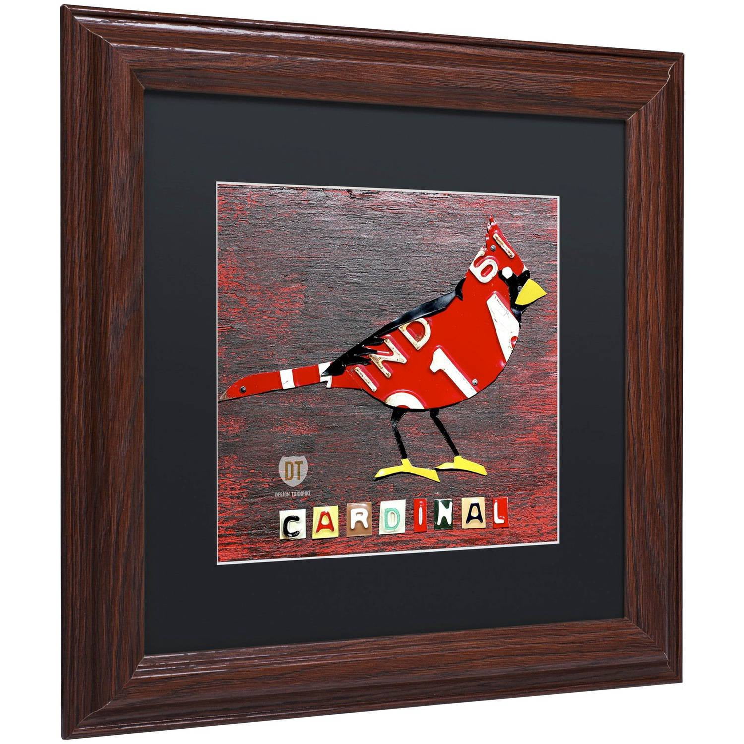 Trademark Fine Art 'Indiana Cardinal' Canvas Art by Design Turnpike, Black Matte, Wood Frame