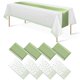 thumbnail image 1 of Set de mantel y camino de mesa MASHAN blanco/verde para fiestas, 1 of 8