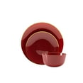 thumbnail image 2 of Crown Display Premium Disposable Plastic Dinner Set, Burgundy With Gold Rim, 60 Pack, 2 of 7
