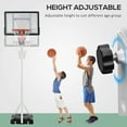 thumbnail image 3 of Soozier Système de Panier de Basketball Portable : Hauteur Réglable 7-8,5 Pi, Panneau Arrière en PC 32,3 Pouces, Cadre en Acier, Base Blanche avec Roues pour Jouer à l'Extérieur, 3 of 7