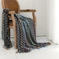 thumbnail image 4 of Boho Throw Blanket Aztec Southwest Throws Cover Cotton Knitted Blanket With Tassel Chenille Tassels Throw Blankets For Bed Couch Soft Chair Bohemian Fringe Tassels, 4 of 4