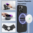 thumbnail image 2 of Magnetic Case for iPhone 14 Pro Max Phone Case for Women, Matte Luxury Soft Metallic Luster Cute Letter Love-Heart Pattern Design for iPhone 14 Pro Max 6.7'' with Camera Protector-Black, 2 of 7