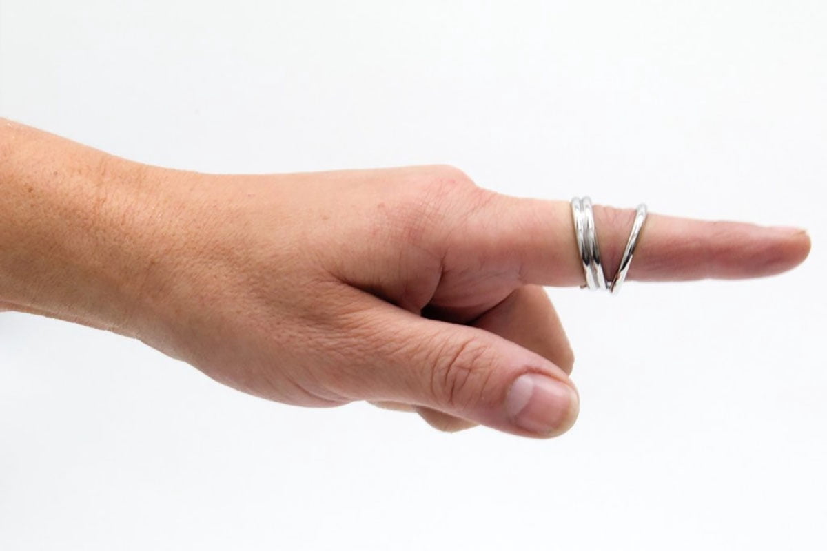 swan neck ring splint for PIP and DIP joint repair and rehabilitation, stainless steel, circumference 47mm