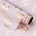 thumbnail image 3 of Wedding Wrapping Paper Roll - Mini Roll - 17 Inch x 16.5 Feet - Pink Gold Foil Ring Design, Perfect for Wedding, Bridal Shower, Birthday, 3 of 13