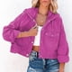 thumbnail image 2 of Chaqueta con capucha de moda para mujer Nikou Cierre de botón hombros caídos, 2 of 6