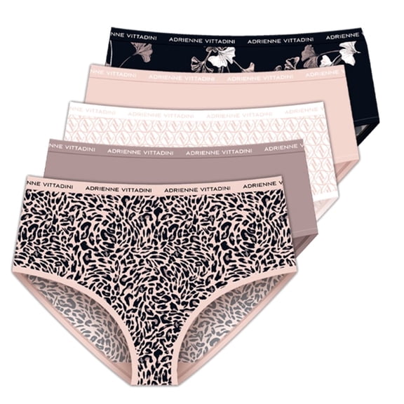 Adrienne Vittadini  Intimates Women's Stretch Microfiber Brief Panties Set of 5 - Panty Size 7 / Large - FIT: Clothing Pants Size 12/14